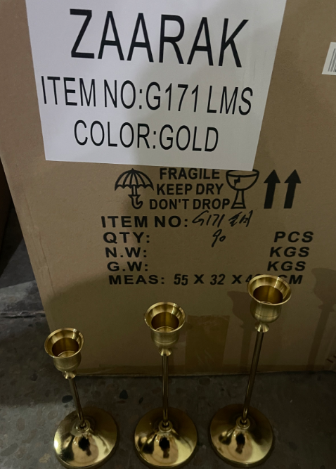 подсвечники длинные золото-G171LMS-GOLD